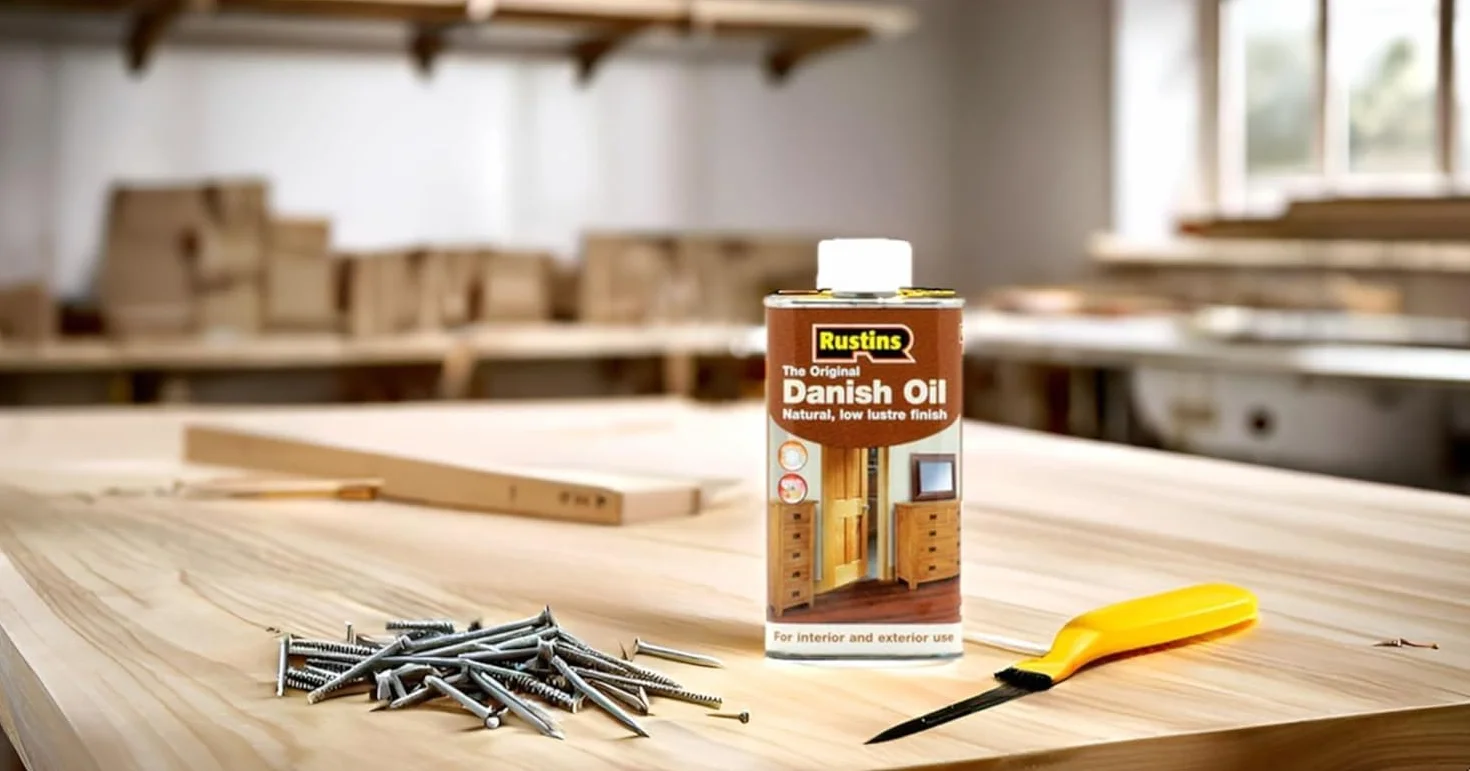 Rustins 500ml Danish Oil - Olio danese chiaro originale per tutti i tipi di legno - esterno e interno - sicurezza, cibo e giocattoli