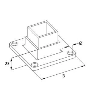 FISSAGGIO INOX AISI 316 PER TUBO QUADRO - MISURA 40X40X2