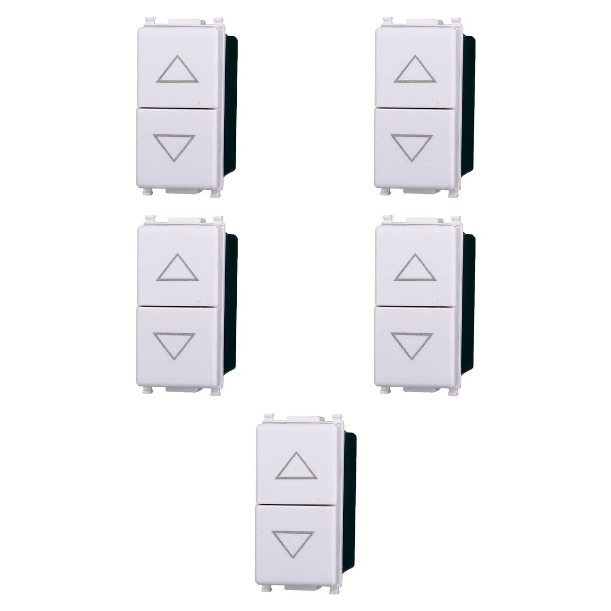 5x interruttore interbloccato doppio saliscendi, tapparelle, avvolgibili, Moduli Bianchi, Compatibile Con Vimar Plana, frutti, interruttori, pulsanti, deviatori, Per Placche originali e compatibili