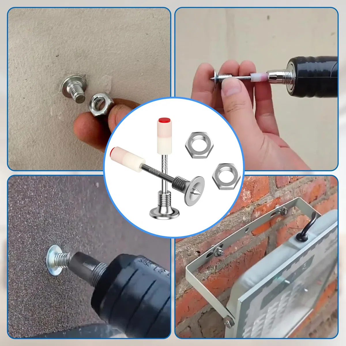 50 pezzi di chiodi per chiodatrice, chiodi per pareti in cemento Include 50 dadi M8, diametro 7,3 mm, chiodatrice multiuso, chiodatrice per acciaio e cemento per canali di cablaggio su soffitti in