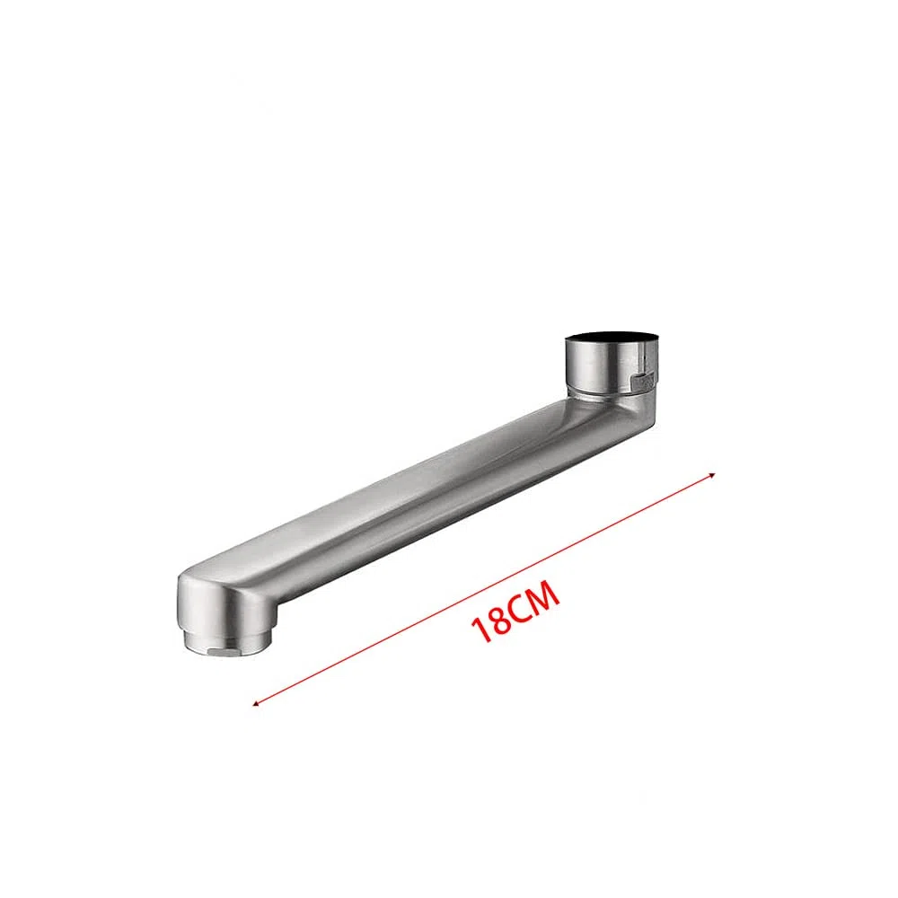 HomeLava Bocca lunga 18 cm, Bocca girevole adatta per rubinetteria a parete, Acciaio inossidabile spazzolato
