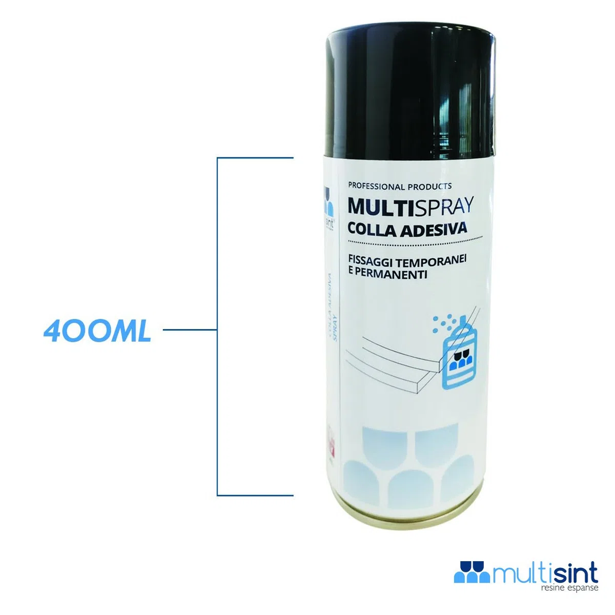 Multisint MultySpray - Nuova Colla Spray per Pannelli Fonoassorbenti 400 ml (Confezione 3 Bombolette) – Produzione 100% Italiana