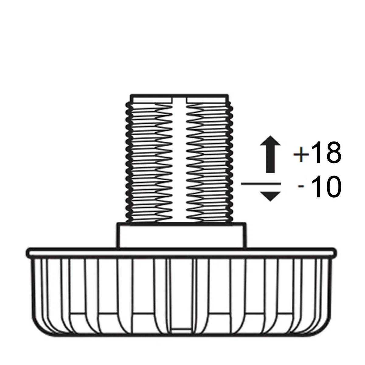 SOTECH Confezione da 20 Gambe per Mobili Gamba Base Gamba Regolabile 90 mm