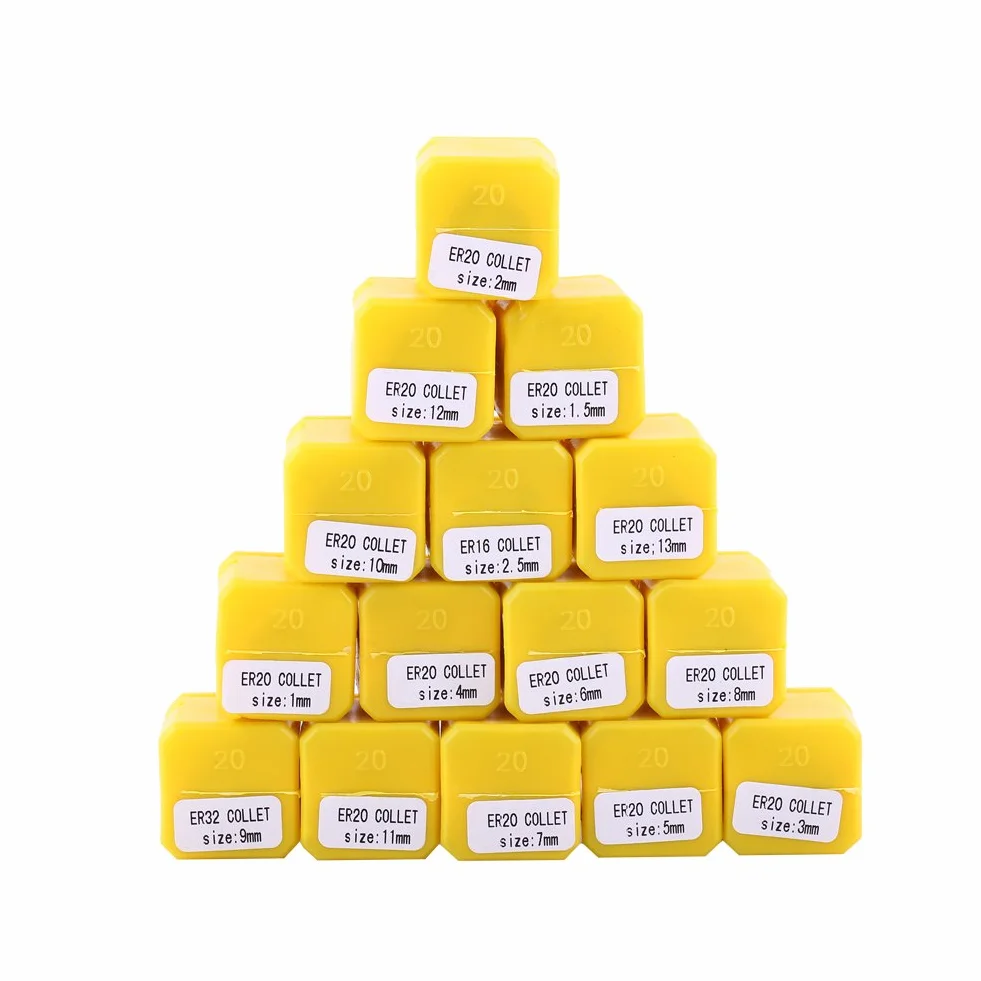 15 Pz ER20 Colletto a Molla, Collet Set Metrico 1-13mm per CNC Macchina Per Incidere di Lavoro e Fresatura Tornio Strumento