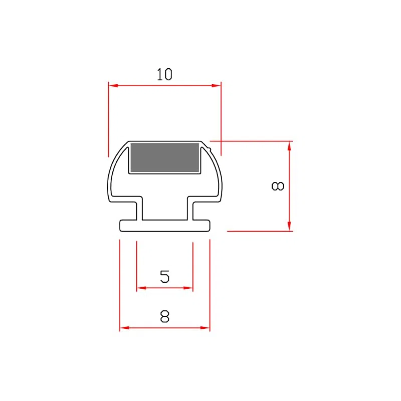 Ricambi & Box Doccia - Guarnizione Magnetica Box Doccia in Gomma EC-MAG-8-41 (Bianco) - KIT 2 PEZZI