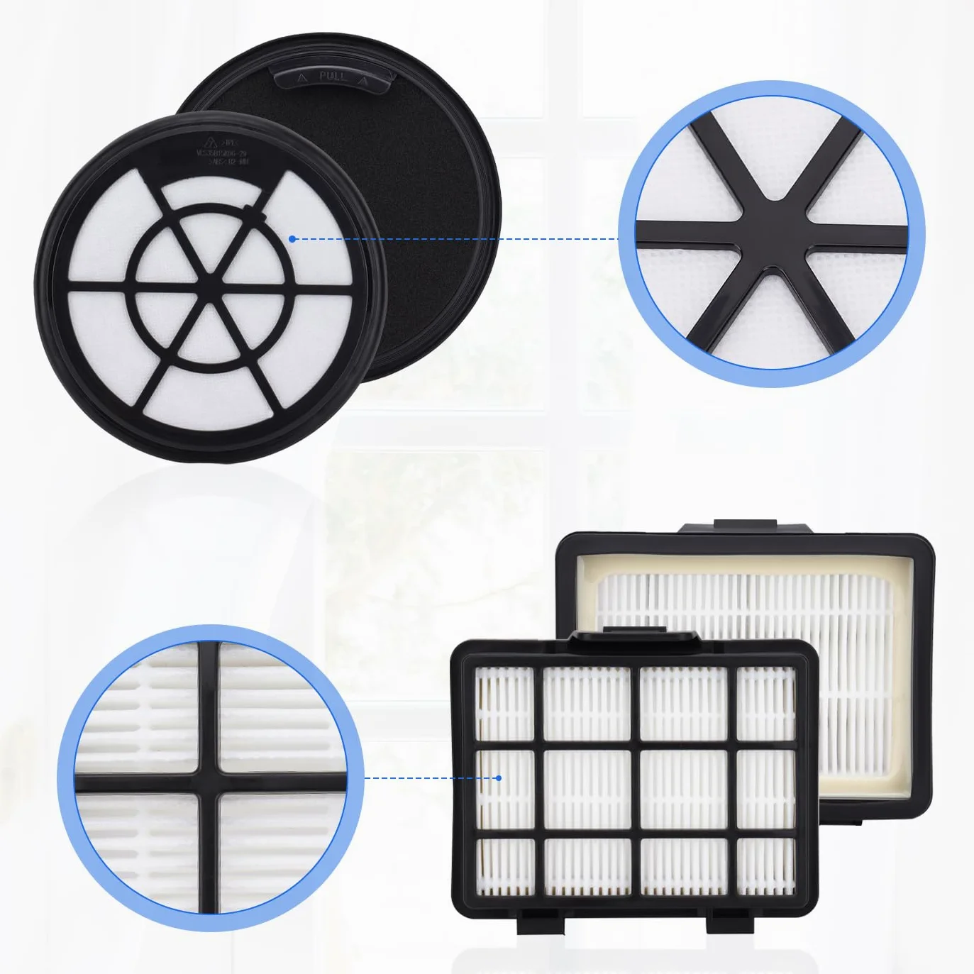 Filtri per aspirapolvere Bosch Serie 2 BGC05A220A-BGC05A320-BGC05A322-BGC05AAA1-BGS05A221-BGS05A22-BGS05AAA2/01-BGS05A220/02 12 pezzi