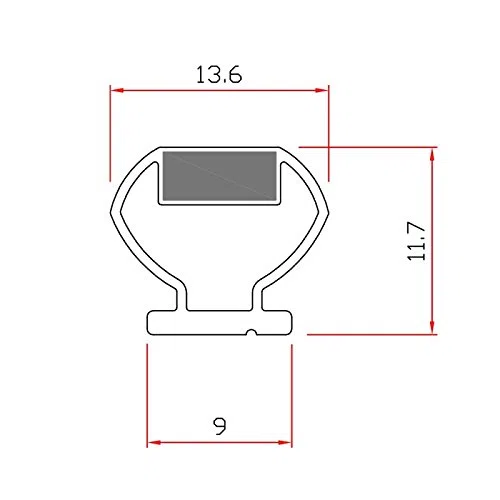 Ricambi & Box Doccia Guarnizione Magnetica Grigia per Box Doccia, 200 cm EC-MAG-9-DC