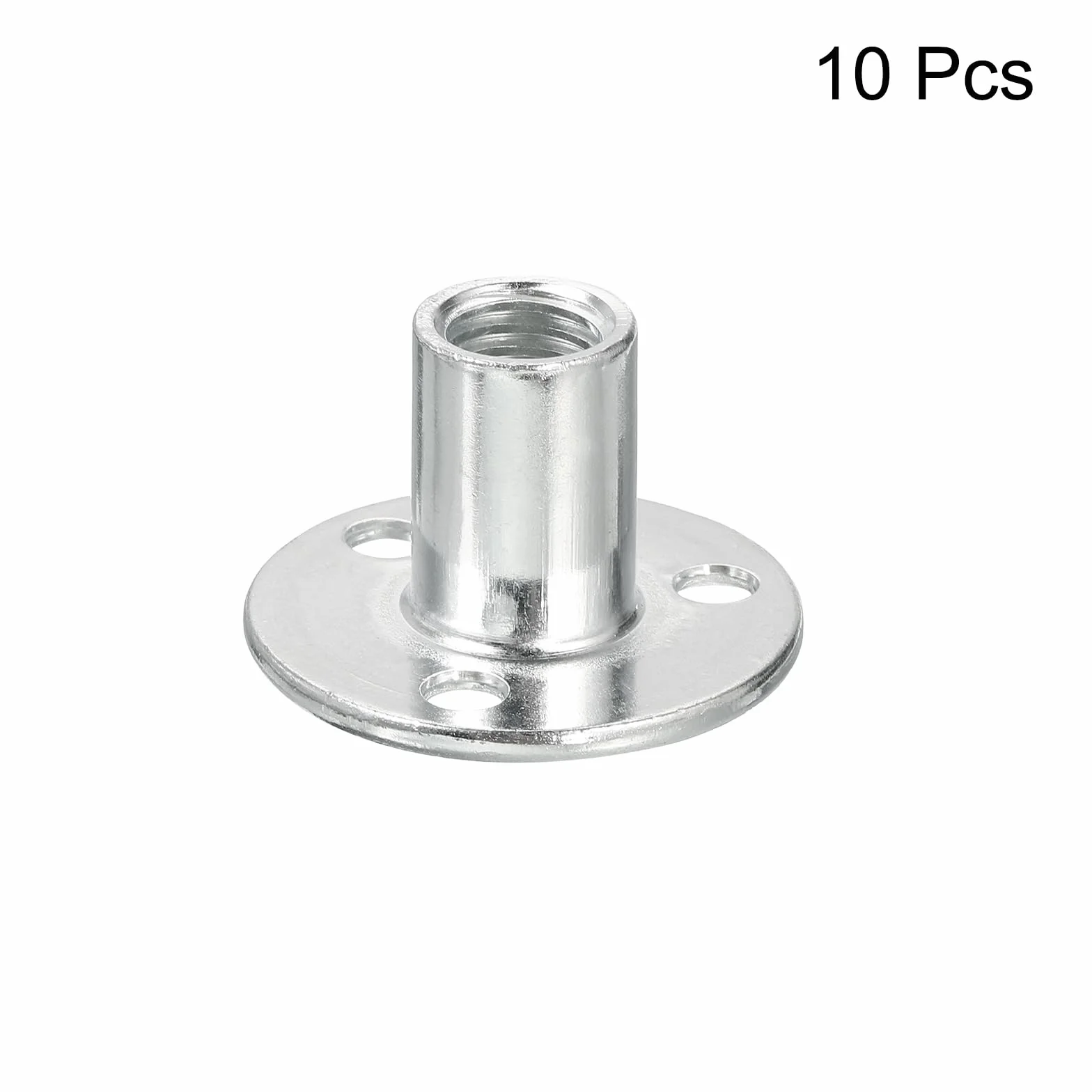 QUARKZMAN Dado T Foro Brad M12, Dadi T Avvitati Base Tonda Acciaio Carbonio da 10pz Flangia Hardware per Mobili Dadi Inserto Filettato Femmina