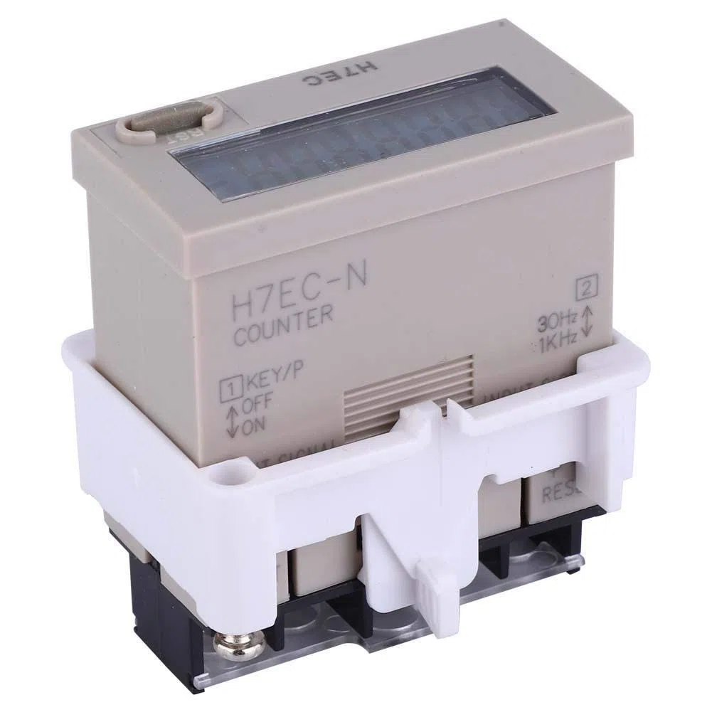 Contatore digitale, H7EC-N senza tensione di ingresso Contatore elettrico digitale con display LCD da 8 gigit, contatore di ingresso privo di tensione Contatore di batterie incorporato a 8 cifre