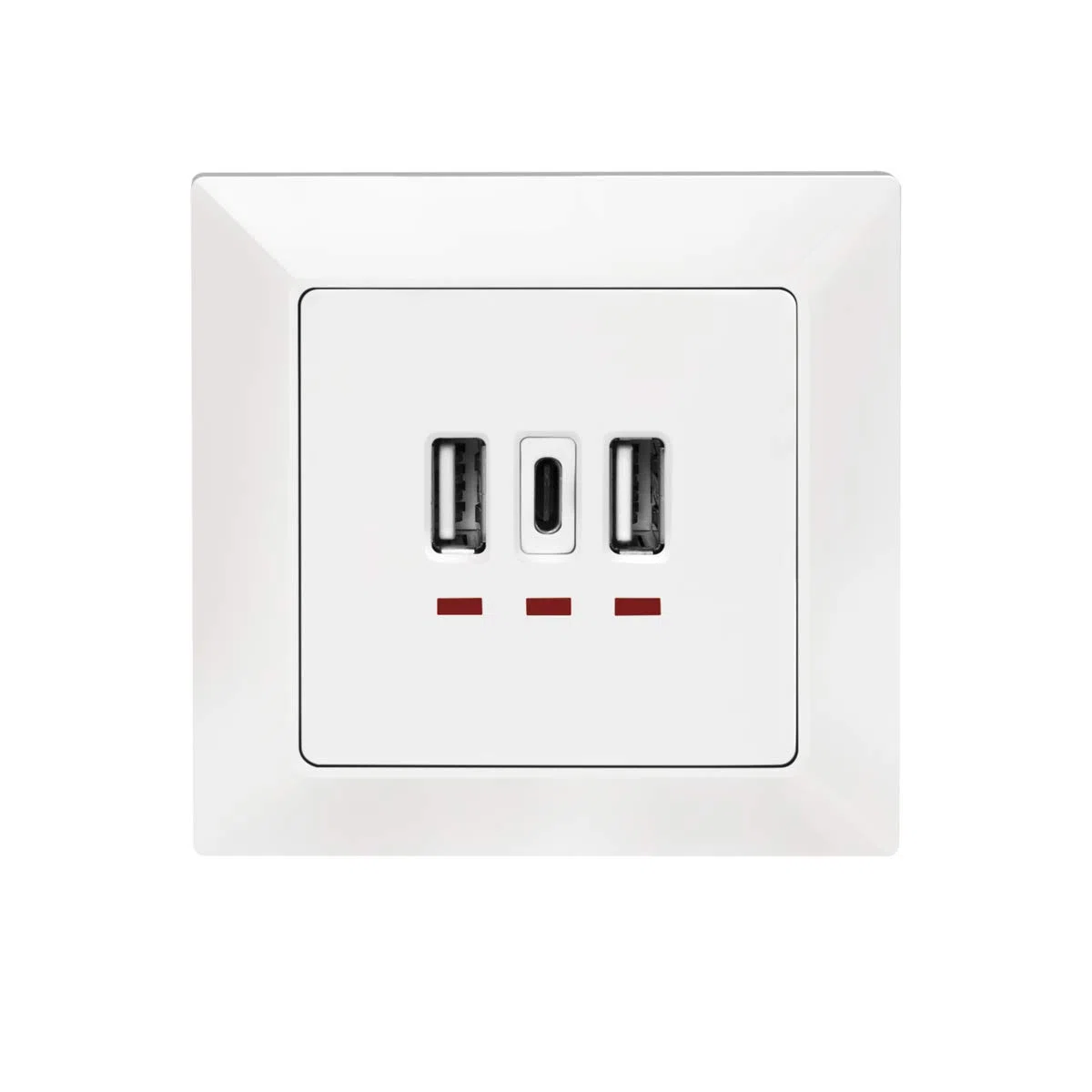 LogiLink PA0254 - Scatola da Incasso con 2 x USB-A e 1 x USB-C per la Ricarica simultanea di Fino a 3 dispositivi, Colore: Bianco