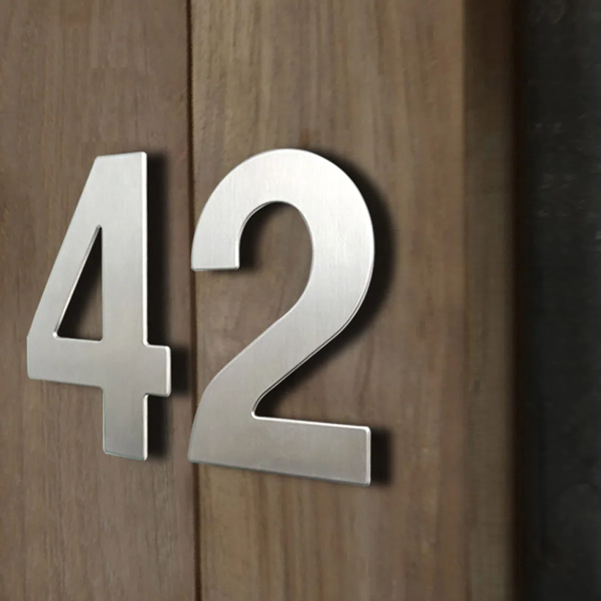 HASWARE Numero civico moderno in acciaio inossidabile spazzolato Elegante porta alfabeto placca Street Home Decor (8, 8 pollici argento)