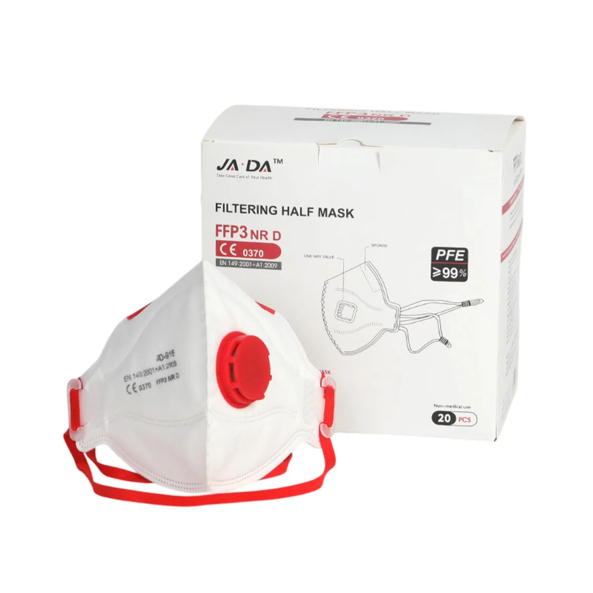 ETIK | Mascherine FFP3 certificate CE – Scatola da 20 pezzi – Semimaschera filtrante respiratoria