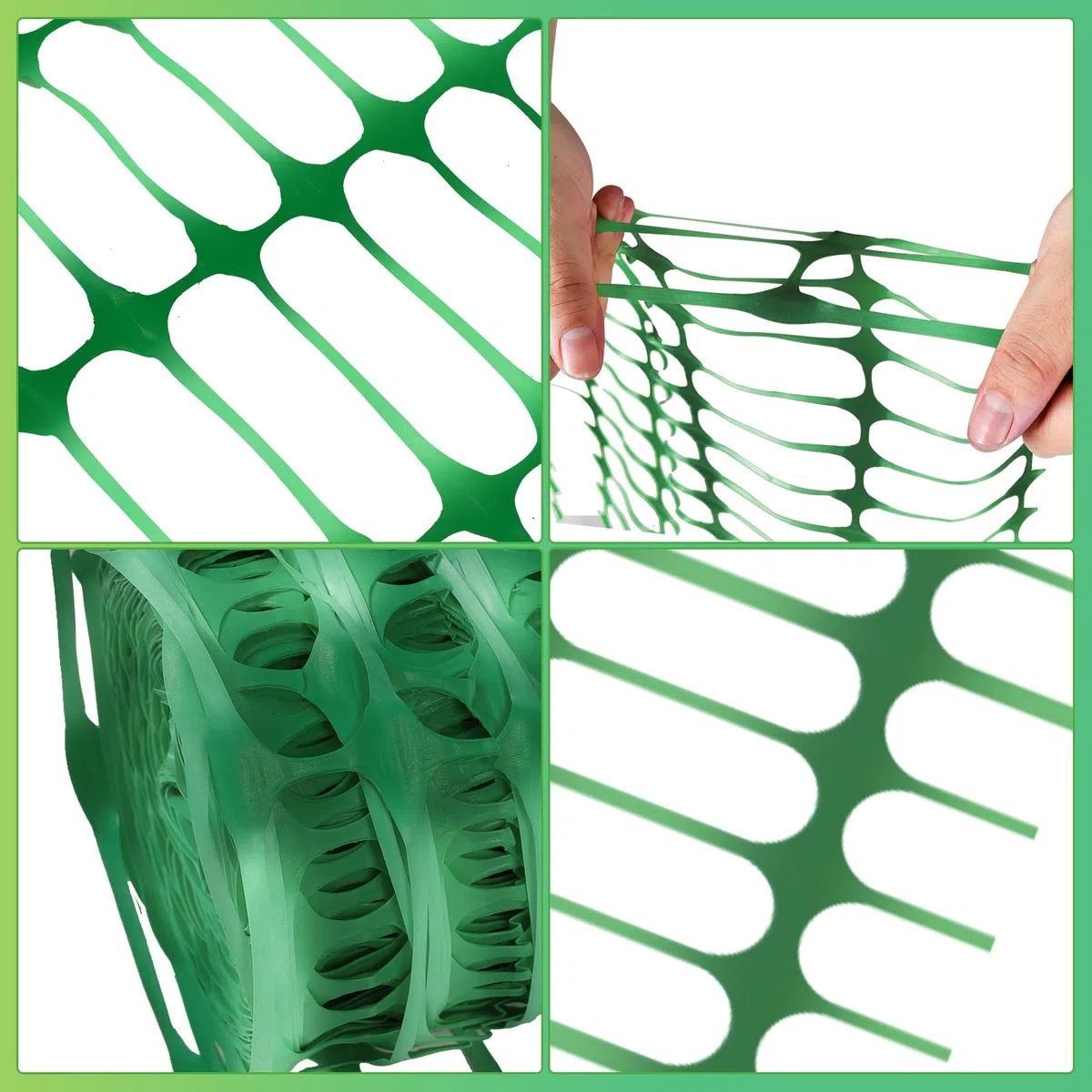 Rete di protezione in plastica, rete di avvertimento, rete di raccolta, recinto di raccolta, rete di sicurezza, rotolo, verde, 1 m x 50 m