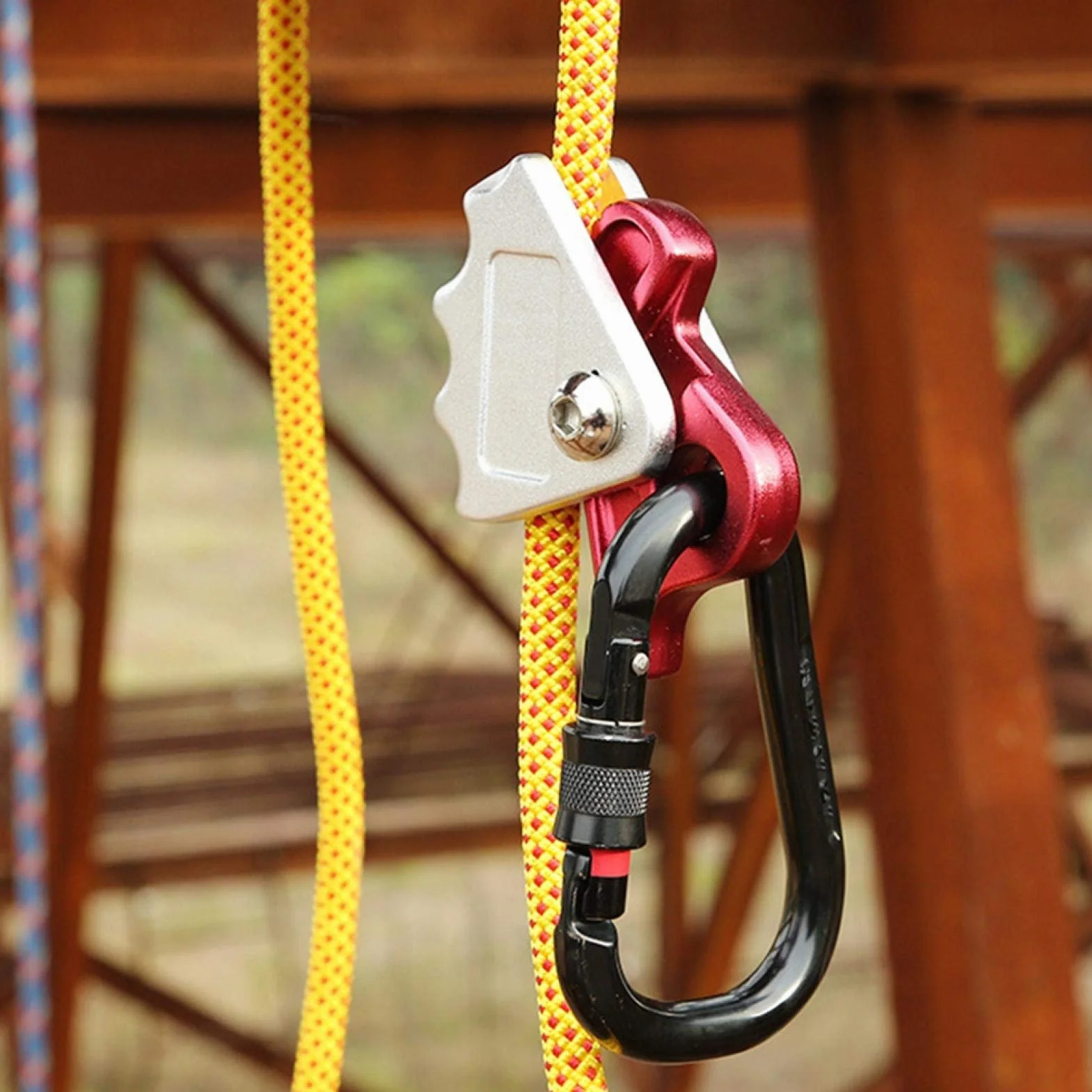 Akozon Attrezzatura da arrampicata all'aperto Protezione anticaduta Protezione anticaduta su corda Dispositivo autobloccante Dispositivo autobloccante per corda di sicurezza, corda di bloccaggio, stru