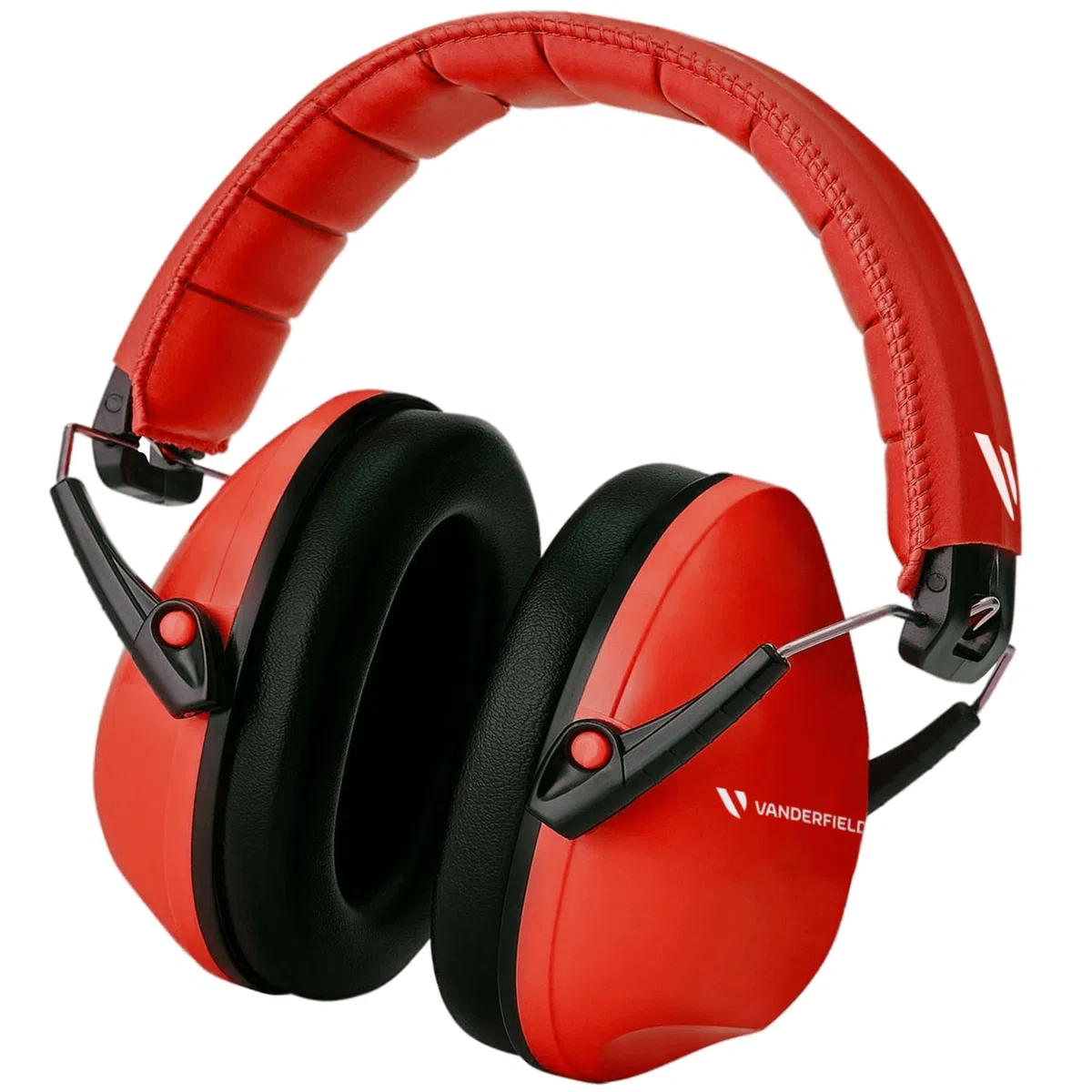 Vanderfields Premium cuffie di protezione per l'udito - Riduzione del suono ad ampio spettro 32 dB a 2 K Hz Cancellazione del rumore - Cuffie per bambini 3-12 - Rosso