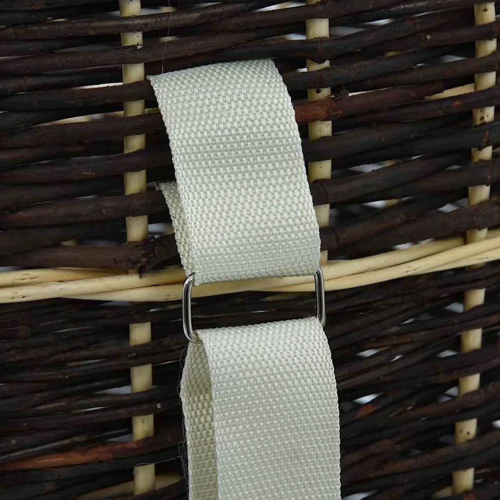 vidaXL Cesta per Legna da Ardere con Spallacci Maniglie Rustica Robusta Versatile Portalegna Trasporto Tronchi 50x44x58 cm in Salice Naturale