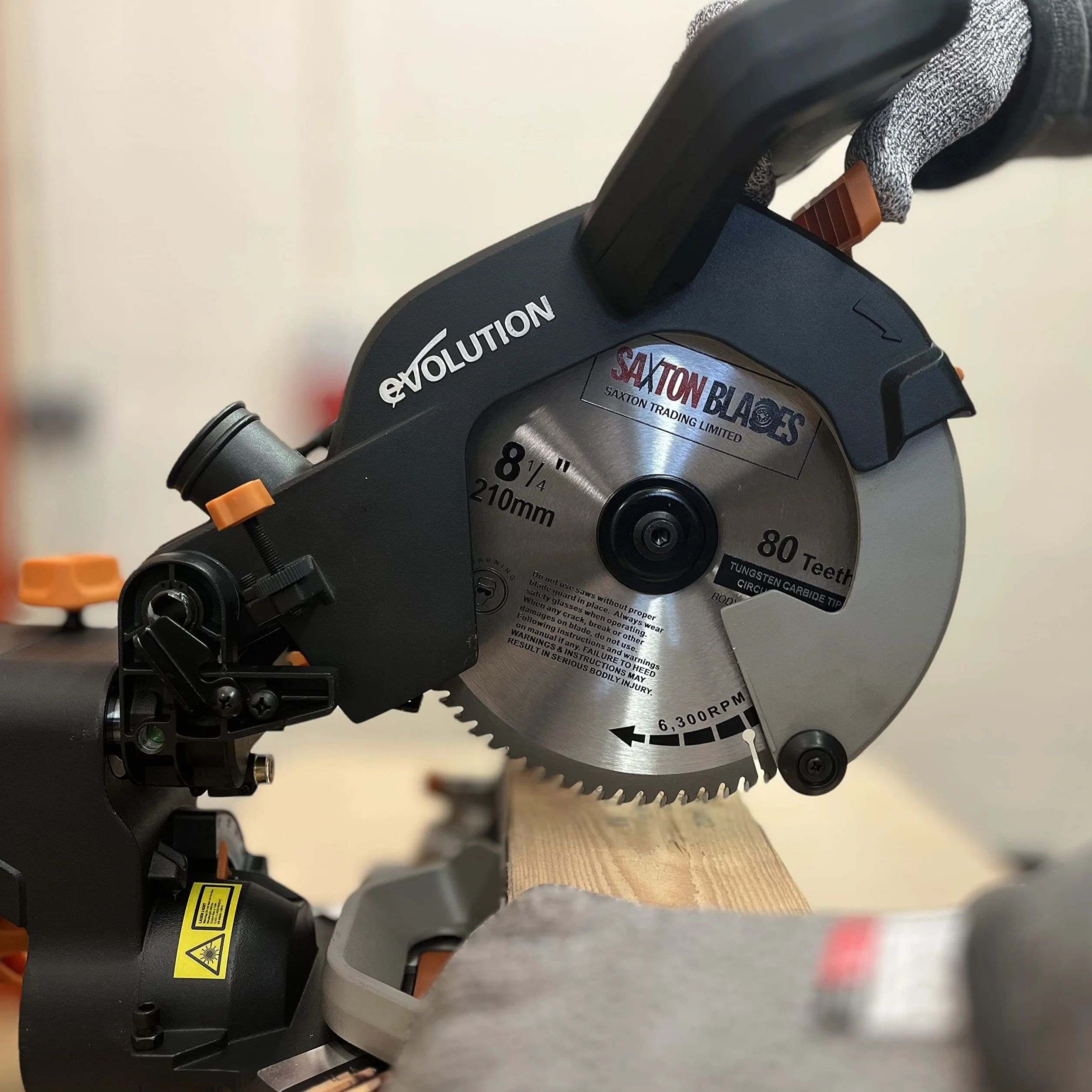 Saxton TCT Circular legno Mitre Saw lama 210mm x 80T x 25.4mm foro compatibile con Evolution Rage Saws