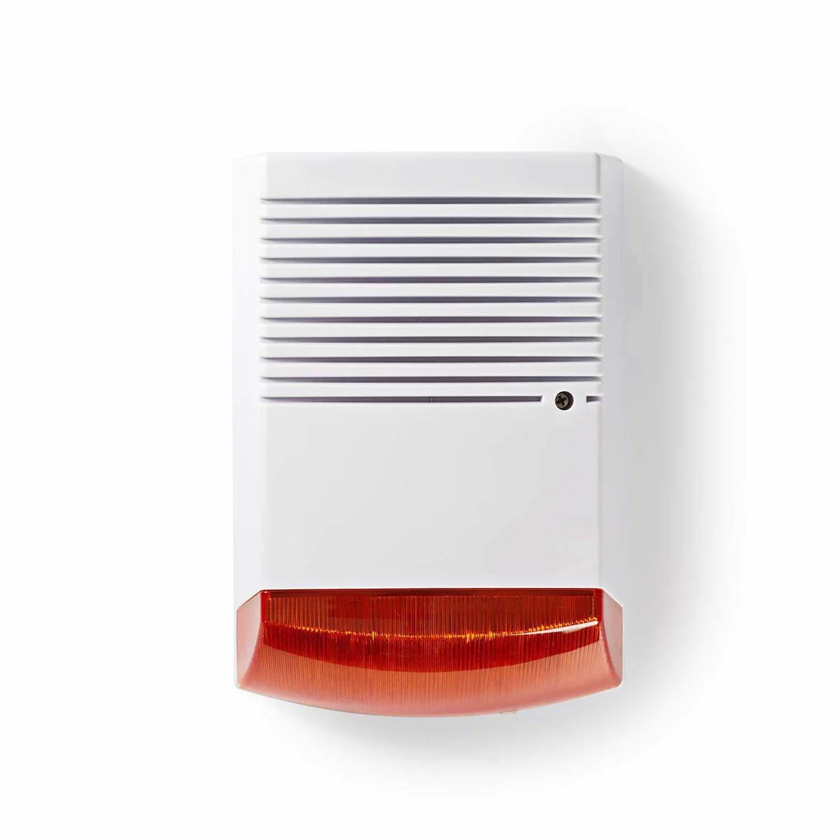 Sirena di sicurezza fittizia - IP44 - Alimentazione a batteria - All'aperto - Arancia/Bianco