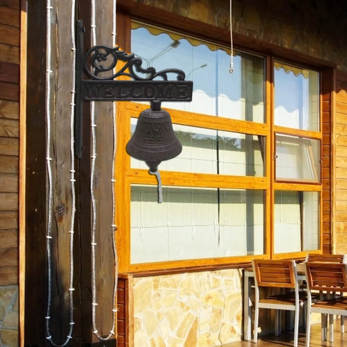 Campana da pranzo | Campanello in ghisa per porta d'ingresso, per interni ed esterni, per interni e esterni, decorazione artistica da parete