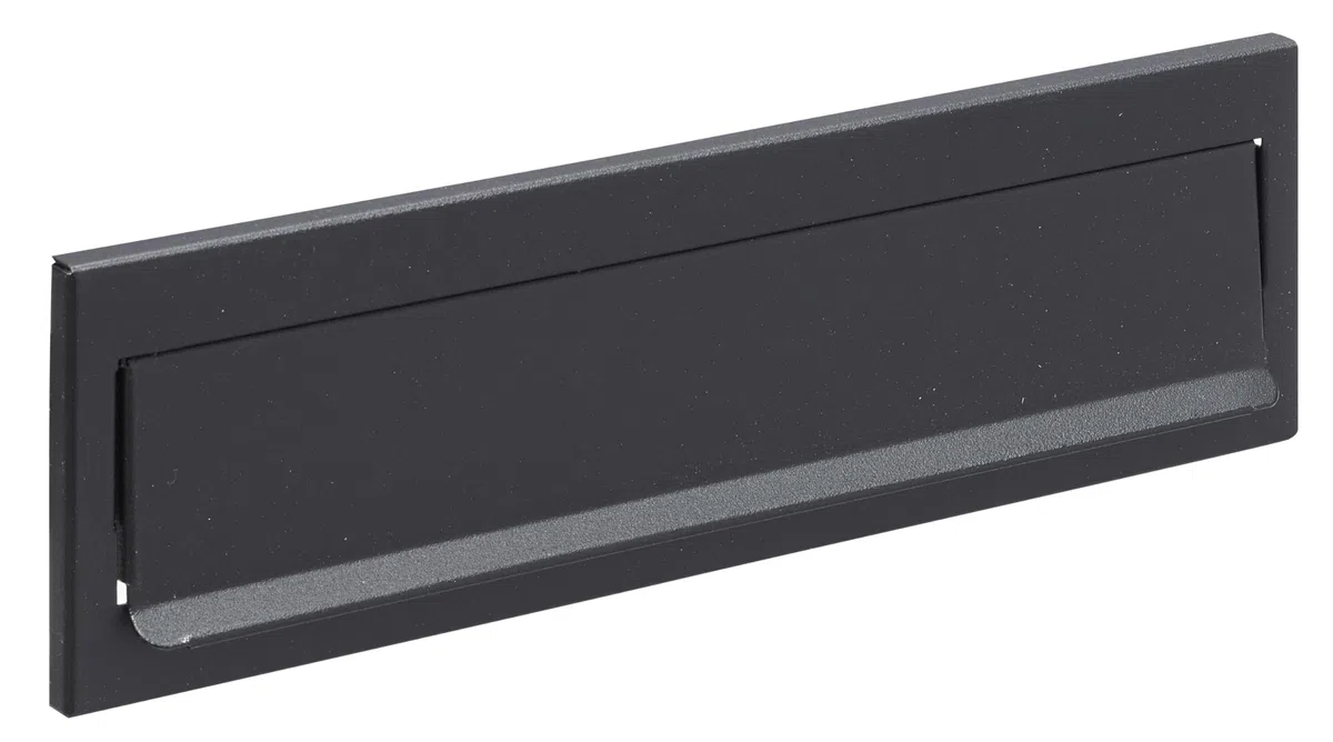 ARREGUI C604 Copri fessura buca delle lettere in Acciaio per Porte o Cancelli Esterni, Portalettere Esterne, Apertura 23 x 3 cm, Resistente alle Intemperie, 24,8 x 7,3 cm, Nero Testurizzato