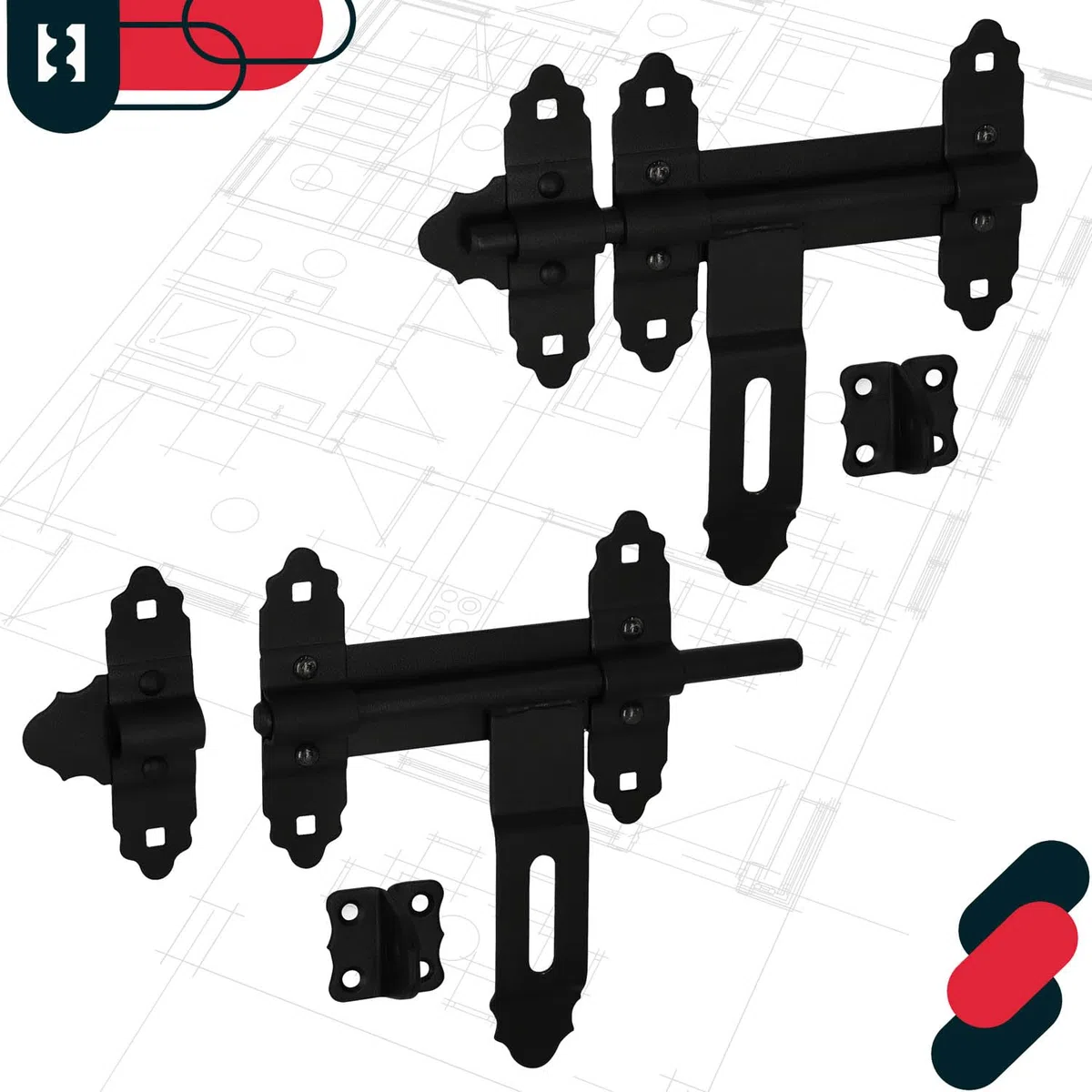 Chiavistello a scrocco 200 mm (7,87 pollici) per porta barilotto Capannone Capanno Pollaio Pollaio rivestito a polvere