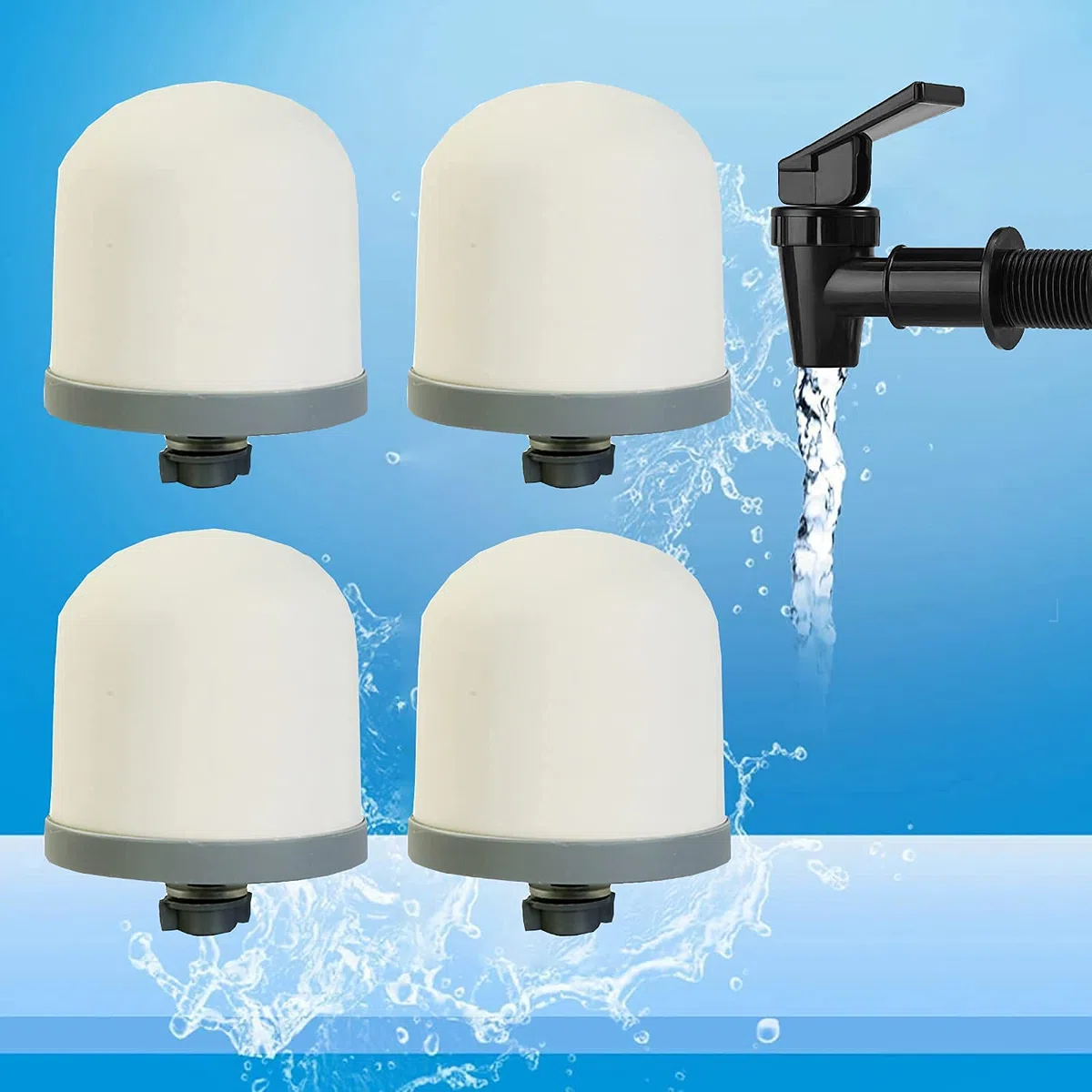 Huining - Filtro dell'acqua a cupola in ceramica, pre-filtrazione Zen, filtro di ricambio da 0,15 a 0,5 micron, per sistema di filtrazione a secchio d'acqua domestico 2PCS (filter 2pcs)