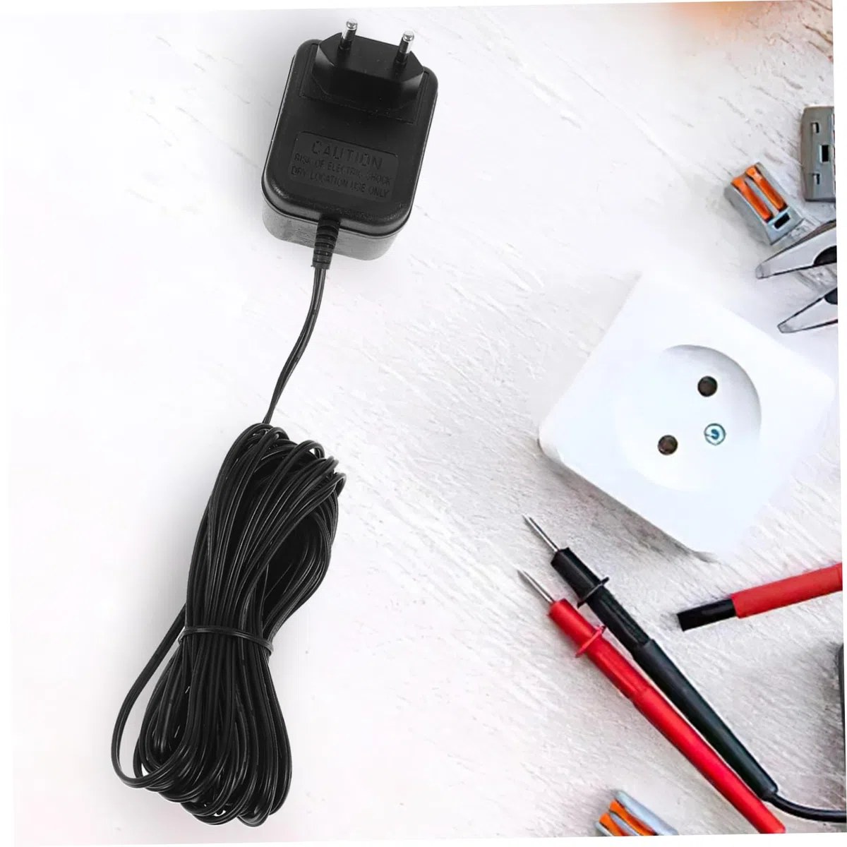 NUOBESTY Trasformatore Certificazione Europea 24v500mah per e Cavo Blink Campanello Design Elegante 5/8 Metri in Plastico Nero, Compatibile Uso Domestico
