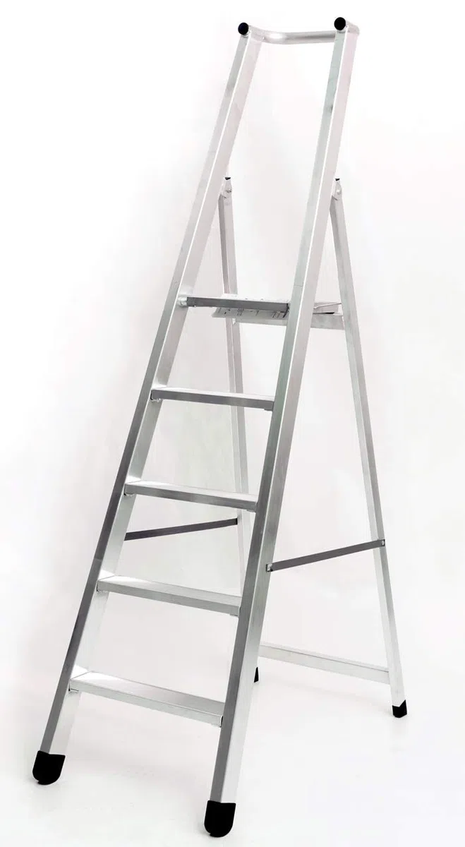 Scala in lega pesante modello Solida (Alluminio, 3 Gradini = 1,34 m)