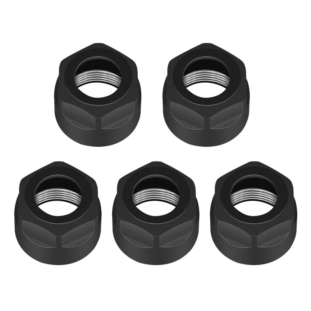 Walfront 5 Pz/set ER16A Pinza di Serraggio, ER16 Pinza Dado di Stoccaggio Dado Esagonale Tipo M19 per ER CNC Fresatura Mandrino Supporto Tornio