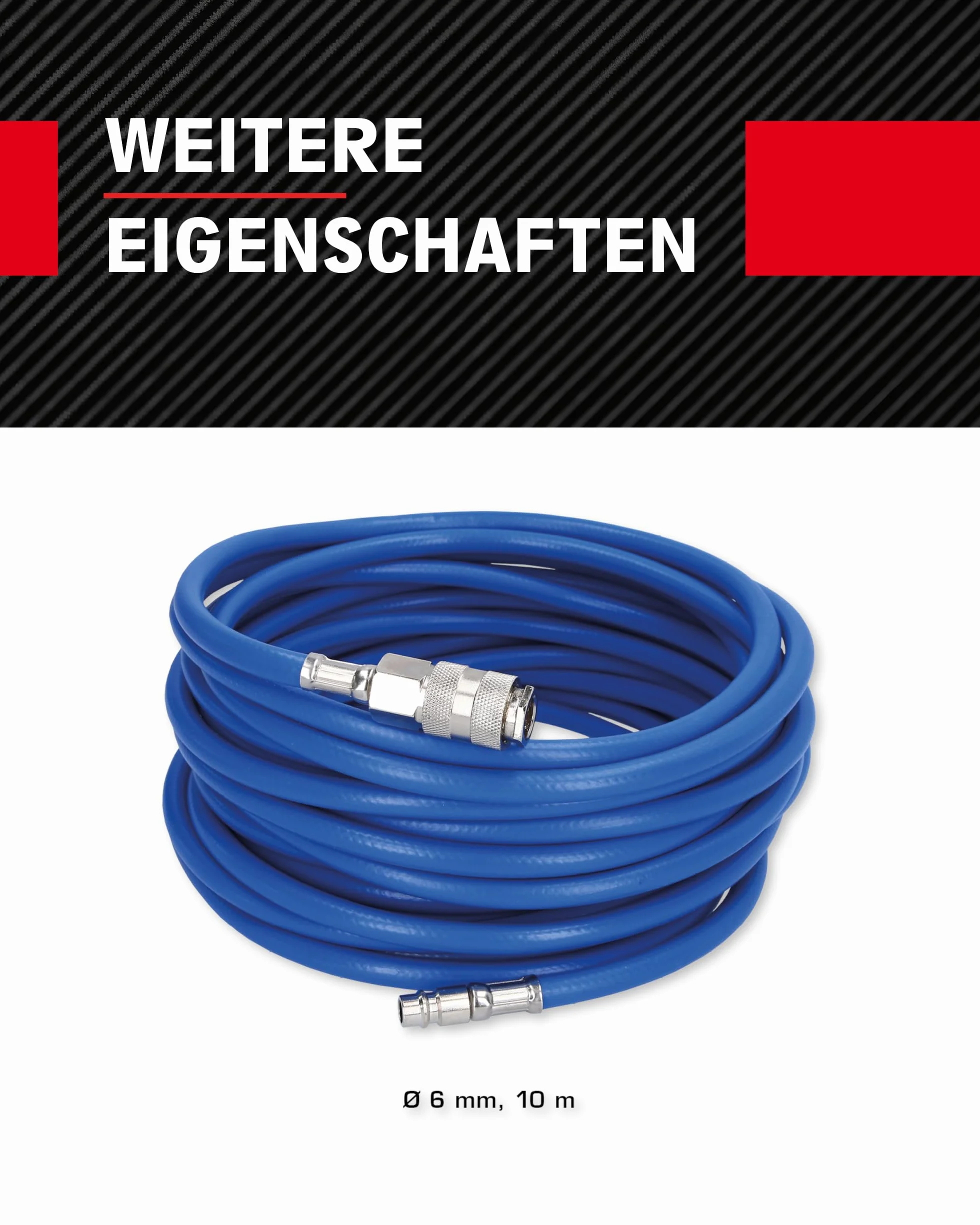 BRILLIANT TOOLS BT160005 Tubo flessibile aria compressa Ø 6 mm, 10 metri [Powered by KS TOOLS]
