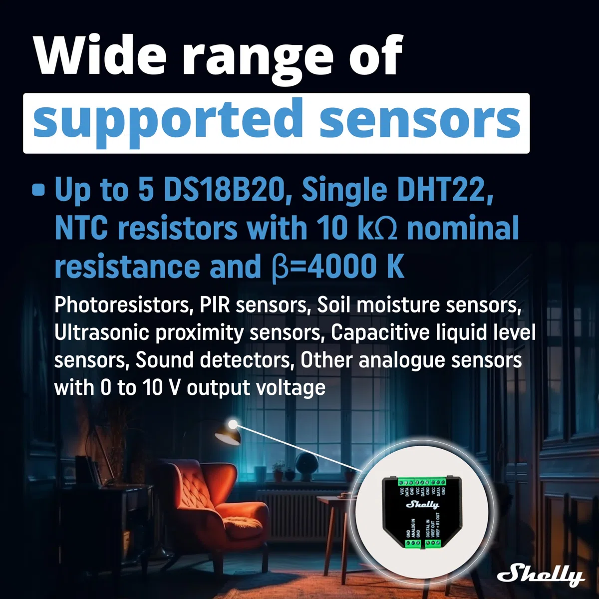 Shelly Plus Add-On, Modulo Aggiuntivo per Dispositivi Shelly Plus, Gen3 e Gen4, Temperatura e Umidità, Domotica, Sensori DS18B20, DHT22, Arduino, Ingressi Analogici e Digitali, Nessun Hub Richiesto