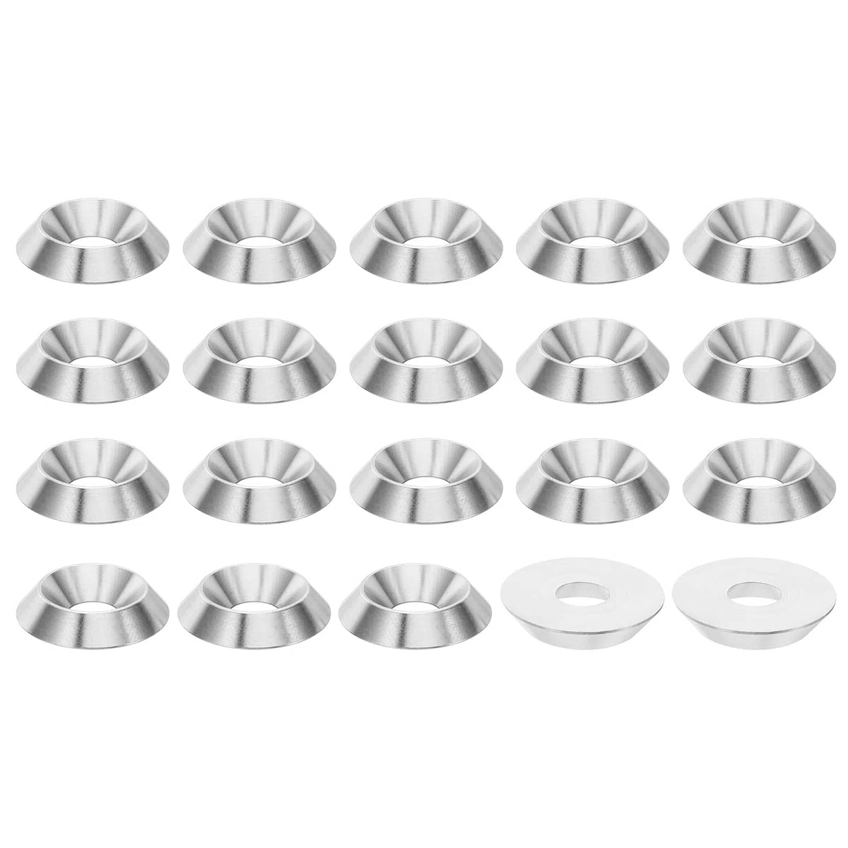 PATIKIL Rondella Svasata di Finitura M8, 20pz 25mm Dia. 5mm Altezza Solido in Acciaio Inossidabile 304 Rondella a Tazza CNC Testa Vite Piana Guarnizione per Costruzioni, Conica