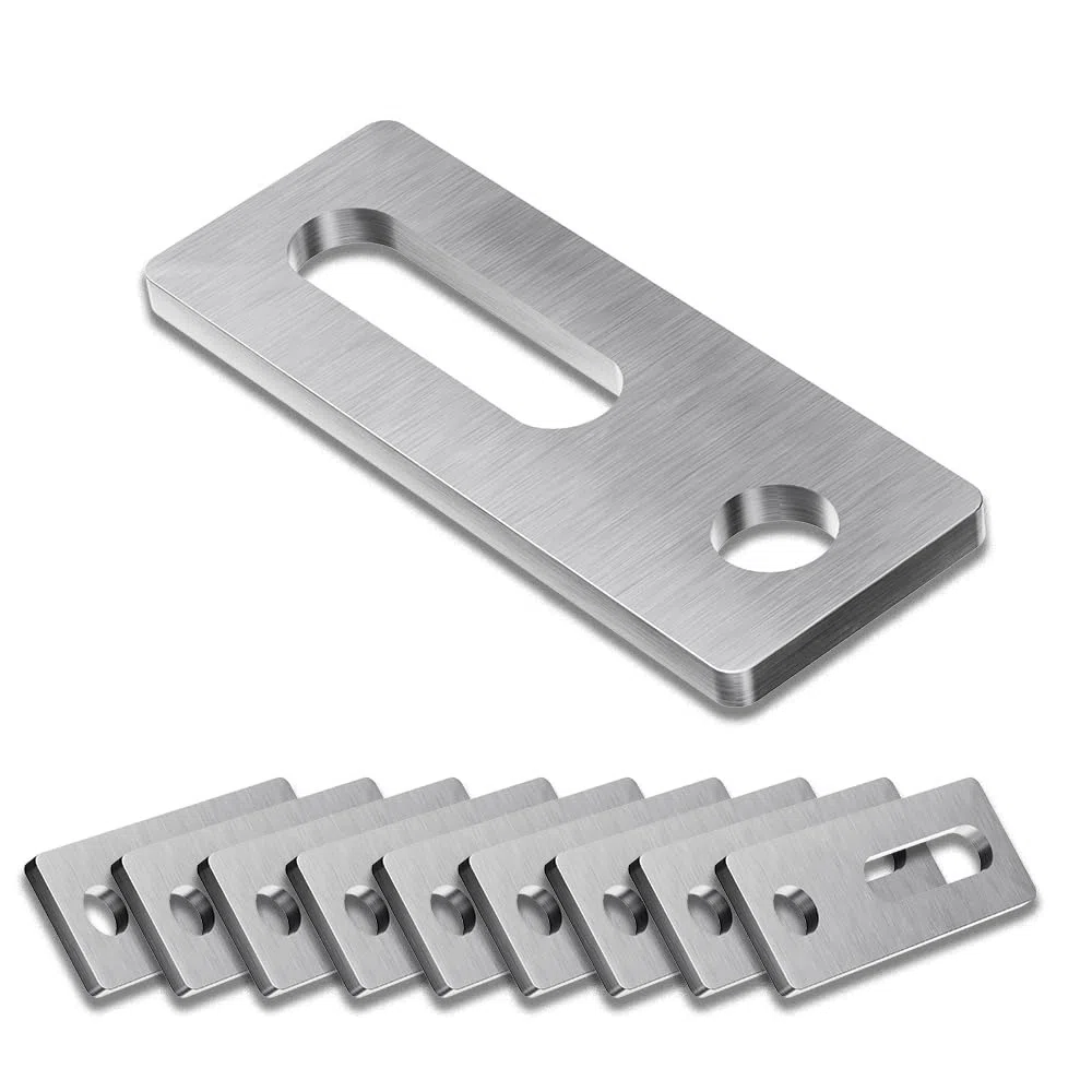 VOOXA - 10 piastre adattatore in acciaio inox A2, M10, 80 x 30 x 5 mm, per fissaggio fotovoltaico a energia solare M10