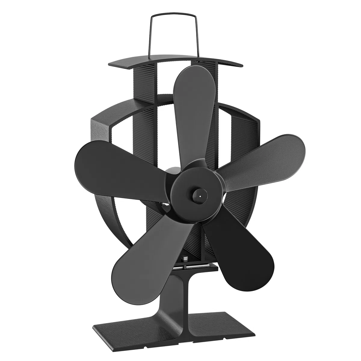 Wiltec Ventilatore per stufa a legna camino, Ventola con 5 pale, 70-350 °C, funzionamento senza elettricità