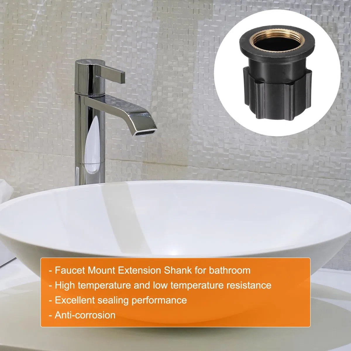 QUARKZMAN 2 Pz Dado Di Fissaggio Per Rubinetto, Diametro Interno 1.18" x Altezza 1.85" Dado Di Fissaggio In Plastica Per Rubinetto, Dado Di Assemblaggio Per Rubinetto Per E Bagno, Nero