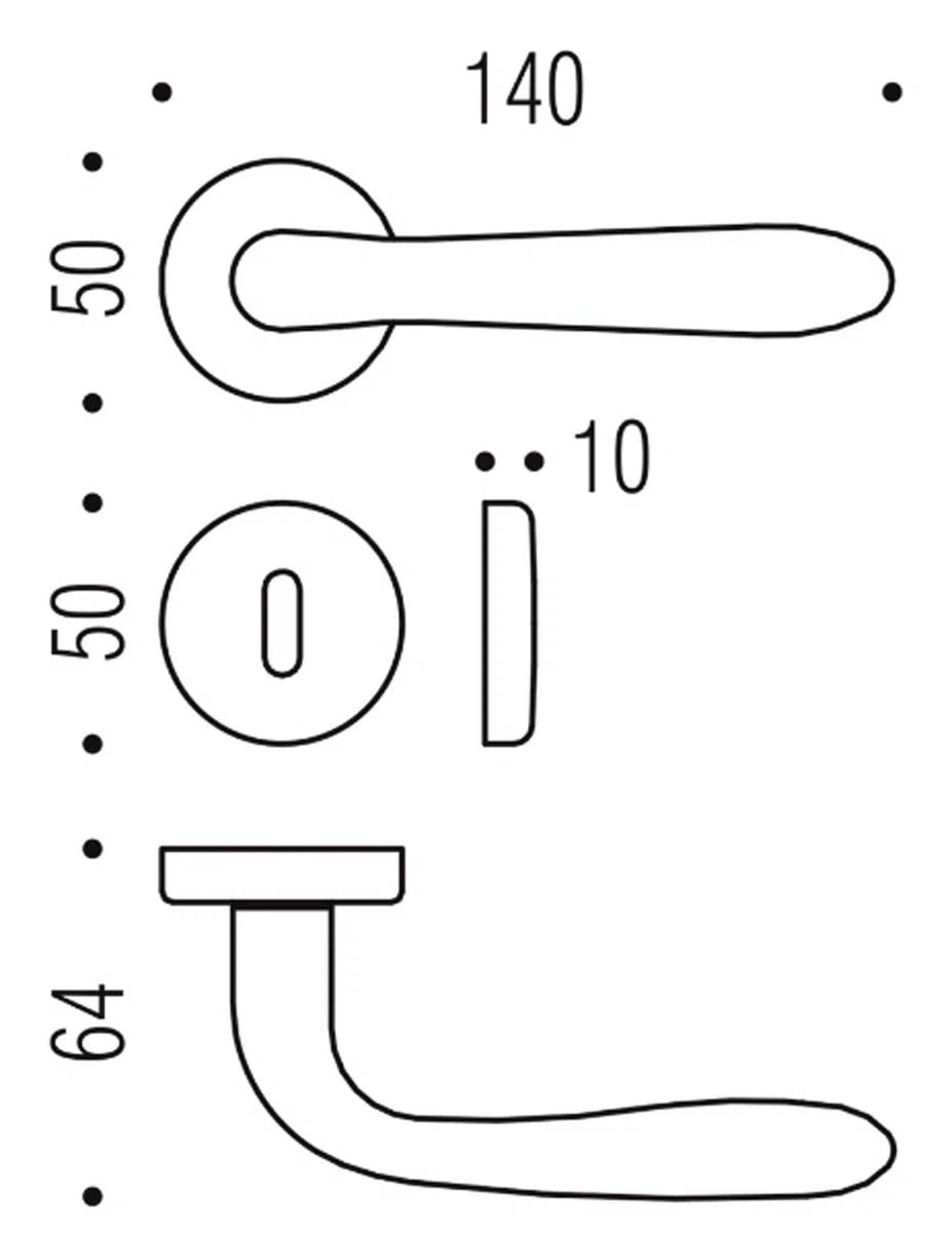MANIGLIA PER PORTA COLOMBO CD41R OROPLUS