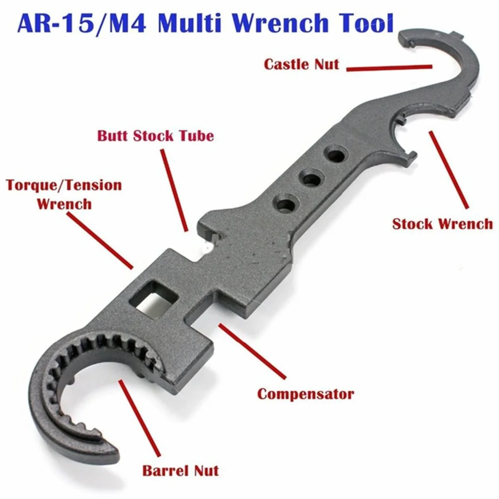 Chiave a schermo in acciaio da 32 cm AR-15/M4 per rimozione e installazione della chiave combinata AR-15/M16/AR15/M4