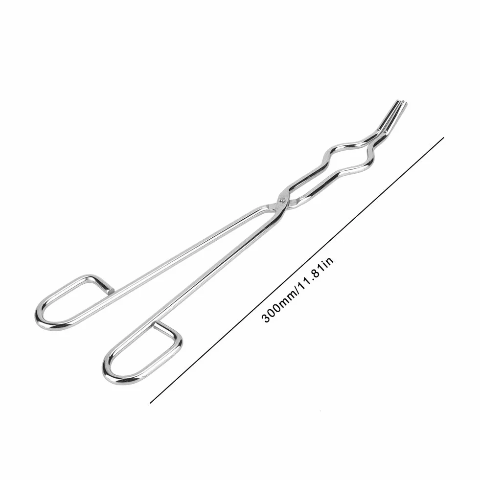 Kit per crogiolo in grafite Pinza per artigianato Pinza per crogiolo Supporto per crogiolo Pinza per crogiolo Pinza per crogiolo in acciaio inossidabile per metallo fuso(300mm)