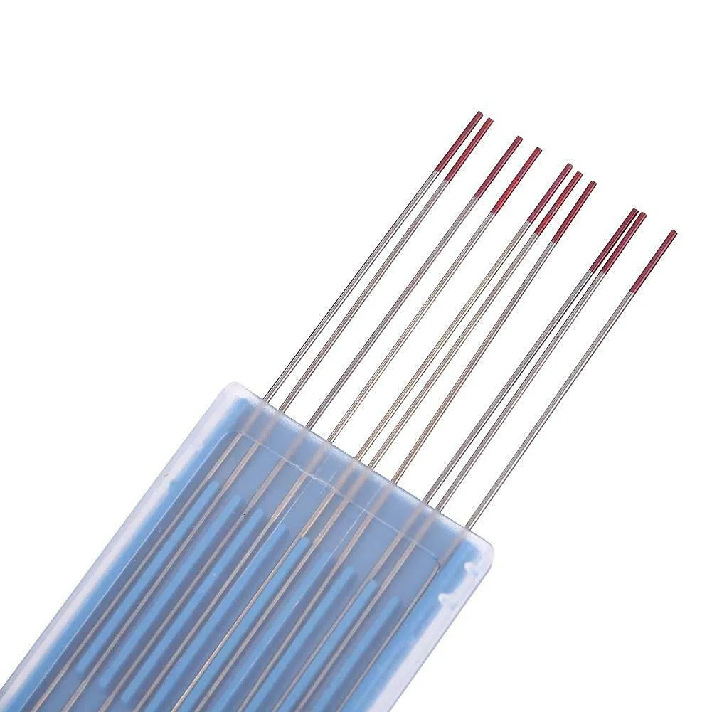 SUSEMSE TIG Elettrodi di saldatura tungsteno WT20 rosso 2% ossido toriato elettrodo 10-Pack punta 1.0/1.6/2.4/3.2 X175mm (2.4)