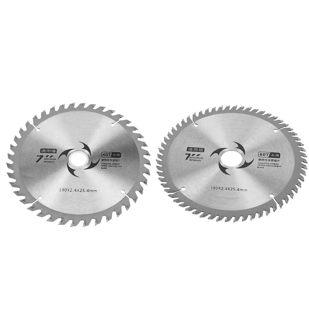 Lama per circolare, 7 pollici 180 x 2,4 x 25,4 mm Lama per circolare in carburo Disco taglio rotondo per il taglio di utensili per la lavorazione del legno(60T)