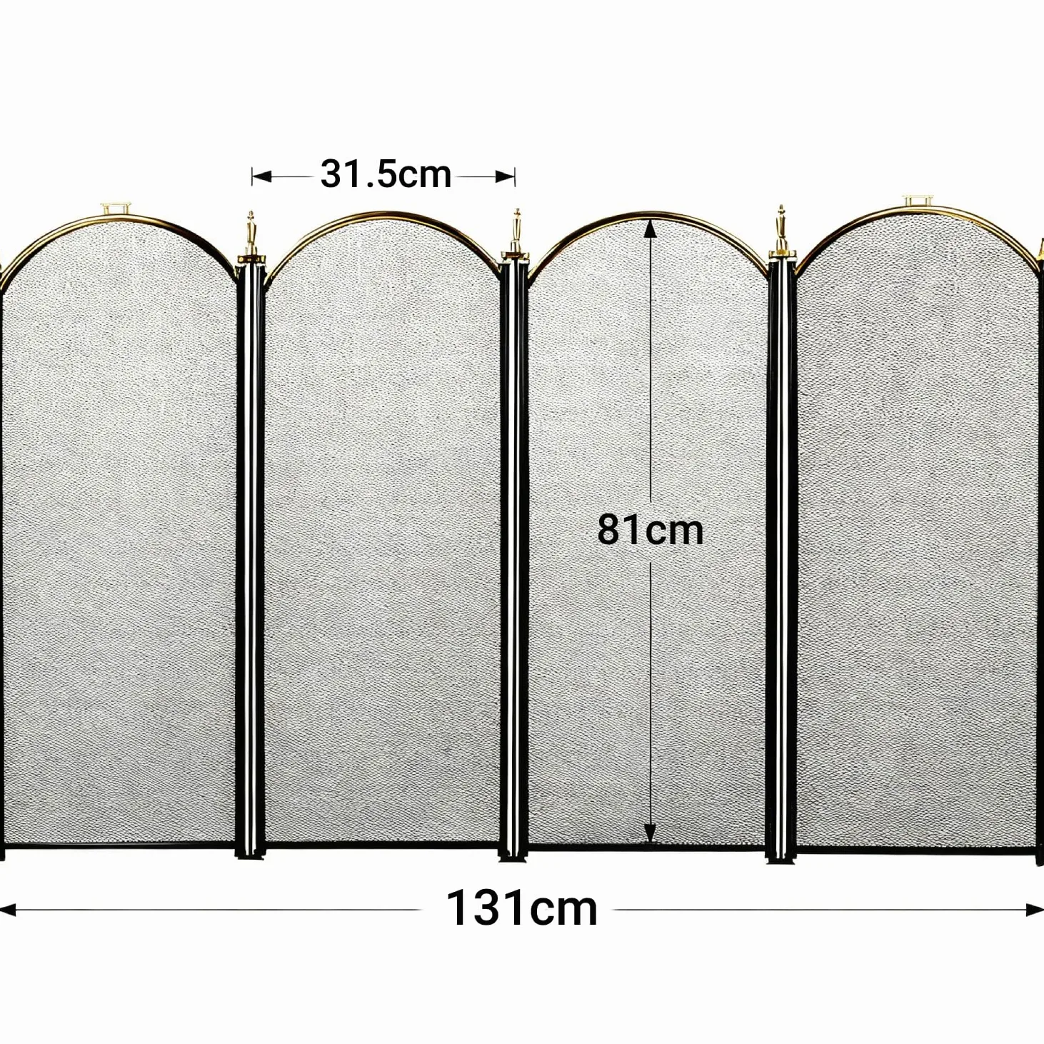 Amagabeli Grande Parascintille per camino Oro 4 Pannelli Ornato Ferro Battuto Nero Metallo Camino Cancello In Piedi Rete Decorativa In Acciaio Solido Schermo per Camino Strumenti Esterni Accessori