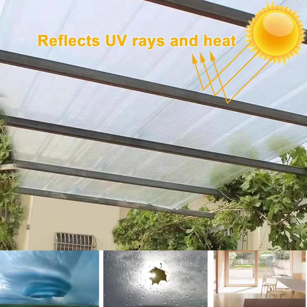 Lamiere Grecate Protezione Uv,Pannelli da Tetto Autopulente Silenziosa,Lamiere per Coperture in FRP Spessi 1 Mm,Lastre di Ricambio Trasparente (Larghezza x Lunghezza) (0.9x1.6m/35x63in)