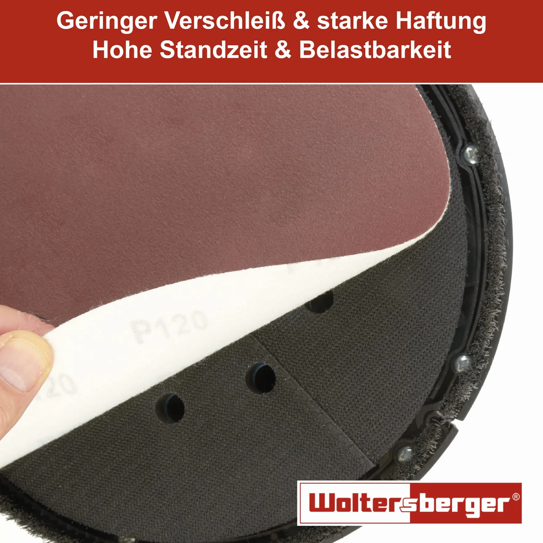 Woltersberger® 50 dischi abrasivi Ø 180 mm, grana P40, senza foro in rosso, per una levigatura ottimale, versatile