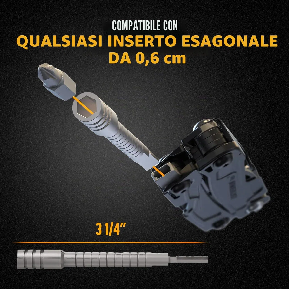 GALVANOX Set di punte e cricchetto a punta piatta per multi-utensili, progettato per l'uso con modelli Leatherman, cacciavite a cricchetto, acciaio spazzolato (kit di accessori EDC da 2 pezzi)