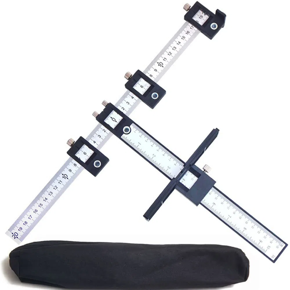 Punch Locator, Maschere Hardware per Armadietti, Localizzatore Punzone Regolabile, Guida per Trapano Localizzatore di Punch, per installazione di Porte e Cassetti