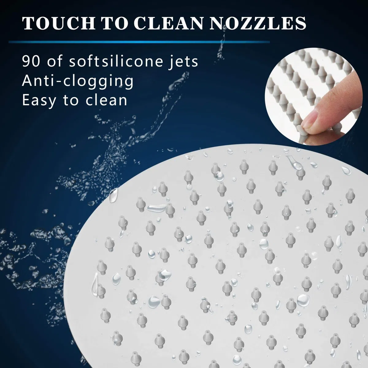 Soffione Per Doccia da 20cm, Markcco Testa Doccia Tonda ad Alta Pressione in Inox 304, Ti Offre Un'Esperienza di Doccia Confortevole Anche a Basse Pressioni d'Acqua