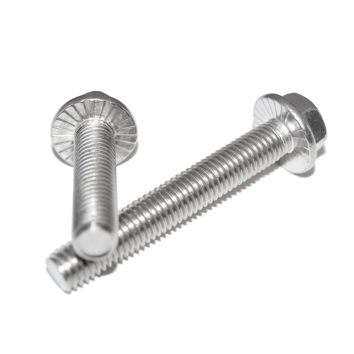 Viti a testa esagonale con flangia M8 x 60, 15 pezzi, DIN 6921 A2, in acciaio inox, filettatura completa e dentatura di bloccaggio