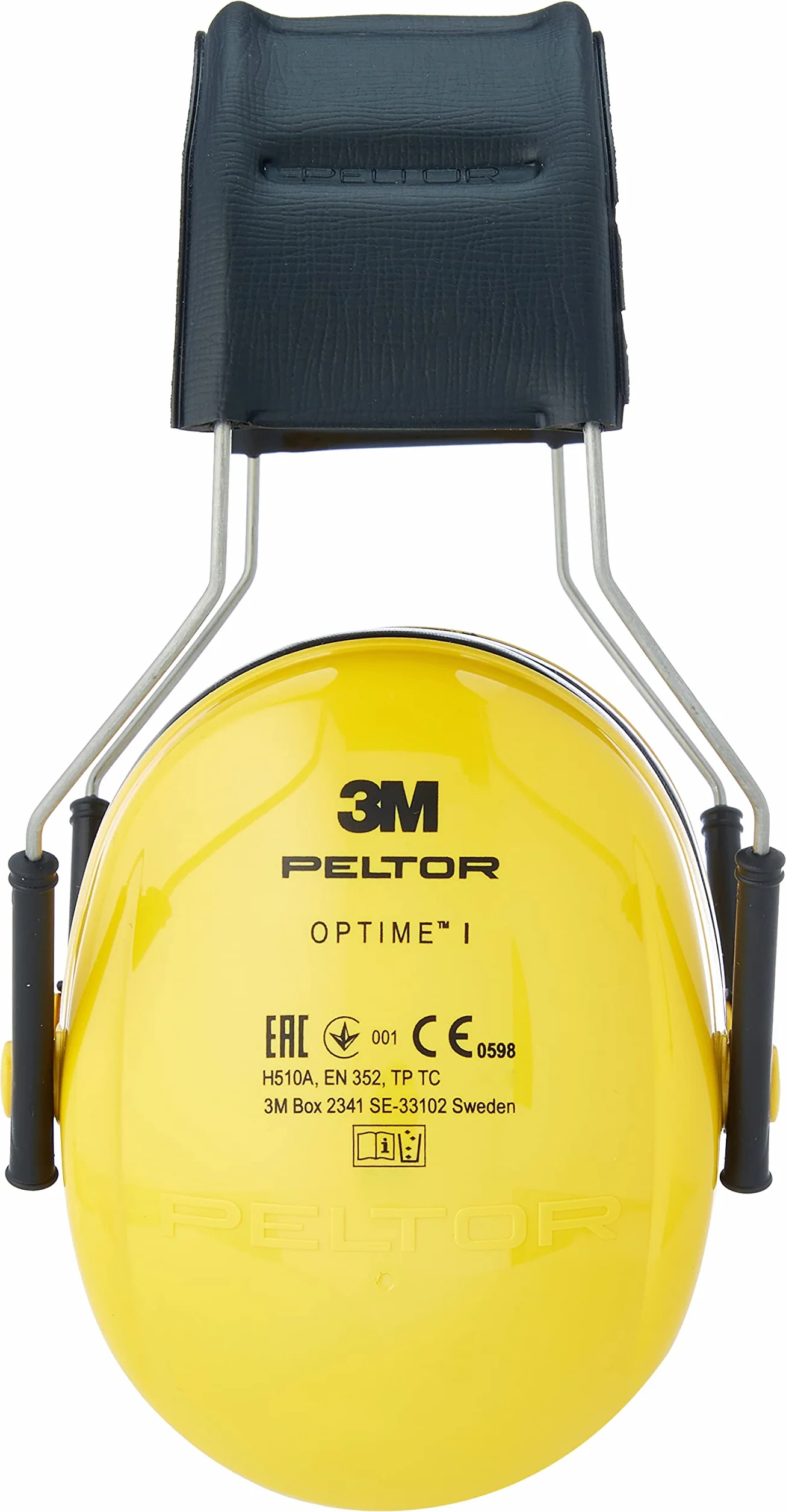 3M Peltor Optime I Kapselgehörschutz H510A mit weichen Polstern – leichter Gehörschutz, schützt vor hohen Geräuschpegeln im Bereich von 87-98 dB (SNR: 27 dB), gelb, 1-er-Pack