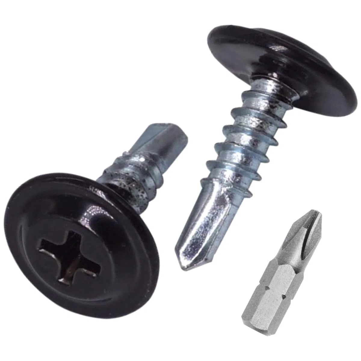SKIR'CO (confezione da 400 pezzi) Verniciate 4,2 x 16 mm Viti autoperforanti, testa a croce modificata Phillips, vite in lamiera, testa wafer (400, nero Jet RAL 9005)