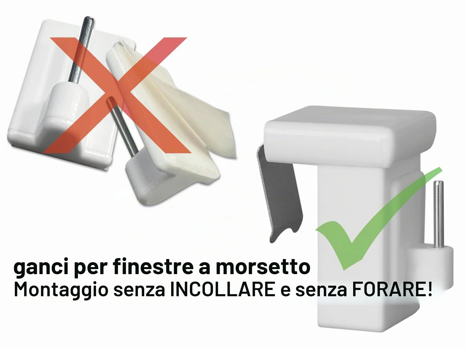 dekondo - 20 ganci per finestre, ganci decorativi per la decorazione delle finestre, campo di serraggio: 10-27 mm universale